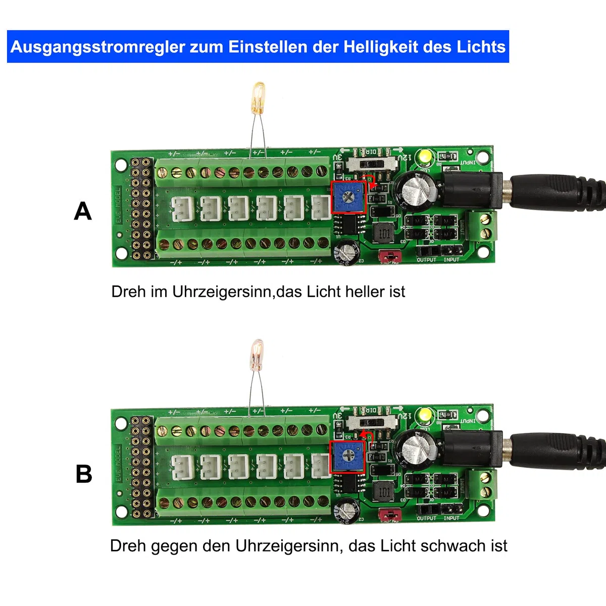 Evemodel PCB012 1set de panneau de distribution d'alimentation auto-adaptable Distributeur HO N O LED Street Light Hub DC AC Tension Train Contrôle de puissance