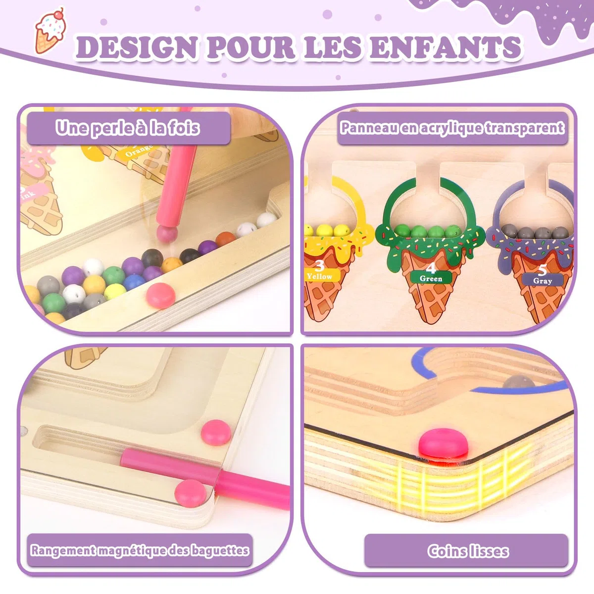 Cadeau Jouet Jeux Fille 3 4 ans Jouets Montessori Enfants Labyrinthe Magnétique de Couleurs Et De Chiffres Jouets de Triage des Couleurs Jeux Jeu Jouet Cadeau Enfant Educatif Montessori 3 4 ans