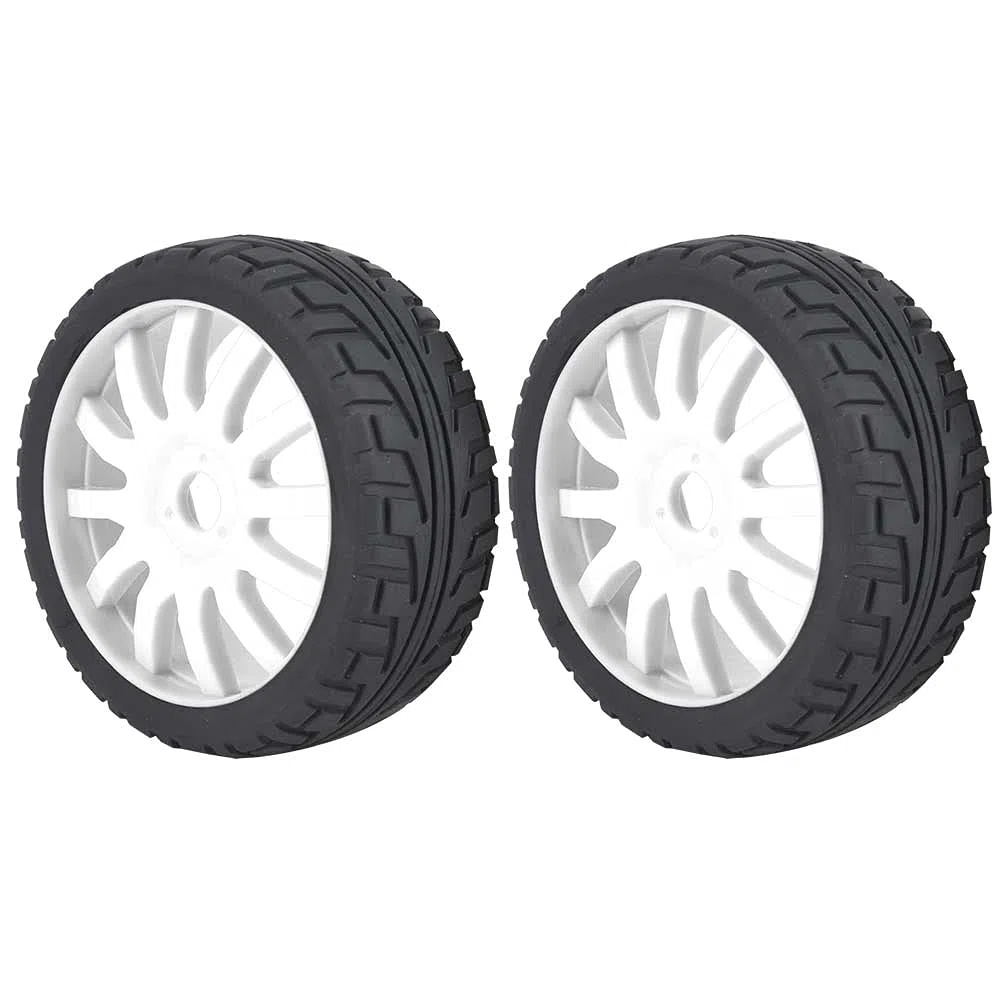 Bediffer Pneus de Moyeu de Jante de Roue RC à Haute Résistance à l'usure pour 1/8 de Course sur Route, Pratiques à Installer pour Les Amateurs de RC (Blanc)