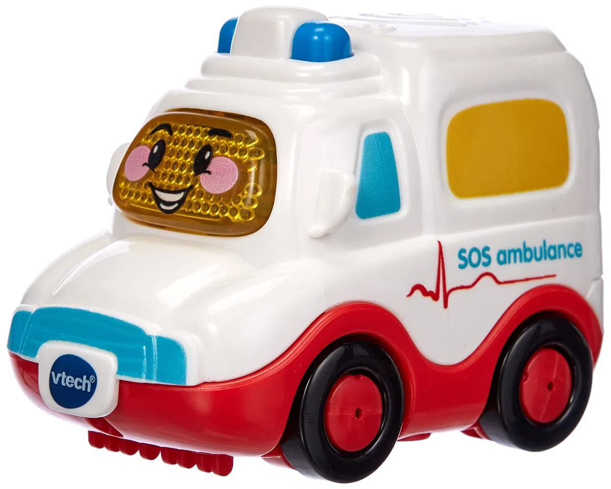 VTech - Tut Tut Bolides, Coffret Trio City, 3 Voitures Interactives, Berline, Dépanneuse et Ambulance, Jouet Musical et Sonore, Cadeau Enfant de 1 an à 5 Ans - Contenu en Français