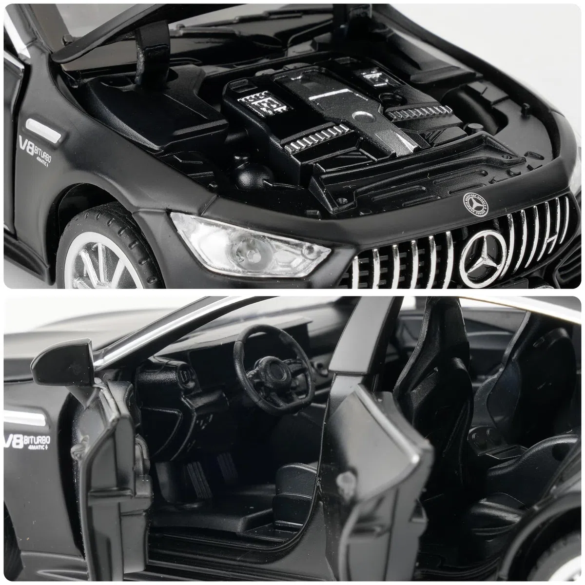 TGRCM-CZ Diecast Voiture Benz AMG GT63 1/32, avec son et lumière, jouet, pour garçons, filles, adultes, cadeau (noir)