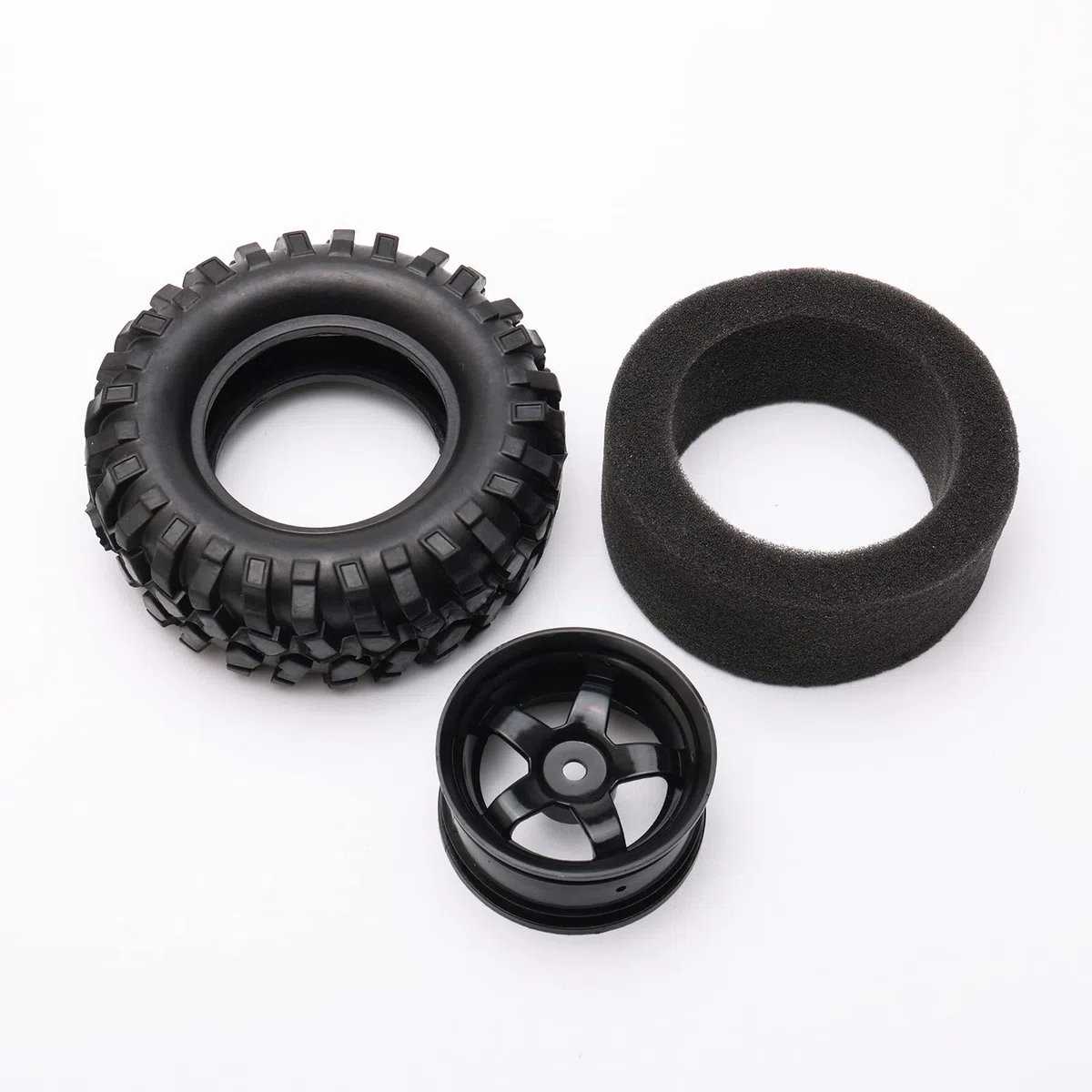 RC Lot de 4 pneus en caoutchouc pour buggy 1:10 à 5 rayons pour RC HSP 1/10 tout-terrain