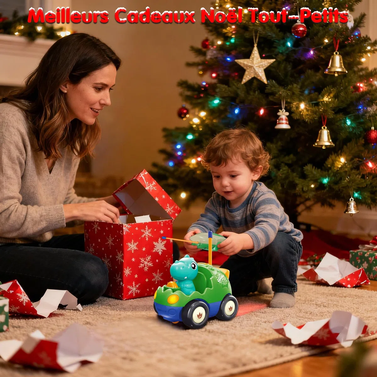 Pup Go Voiture de Dinosaure RC Cartoon pour Tout-Petits avec Musique, Lumières et 2 Poupées, Première Voiture Télécommandée pour Garçons et Filles, 18 Mois+, Cadeau Parfait pour Anniversaire ou Noël