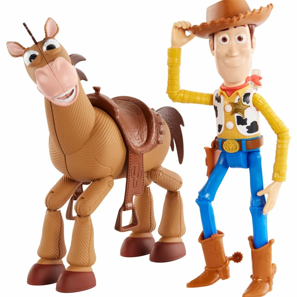 Mattel Disney Pixar Toy Story, Coffret Aventure figurines articulées Woody & Pile-Poil, tailles fidèles au film pour rejouer les scènes du film, jouet pour enfant, GDB91
