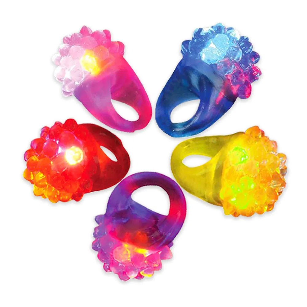 NOVELTY PLACE Lot de 24 bagues clignotantes à LED clignotantes pour enfants et adultes, 24Pack, Caoutchouc