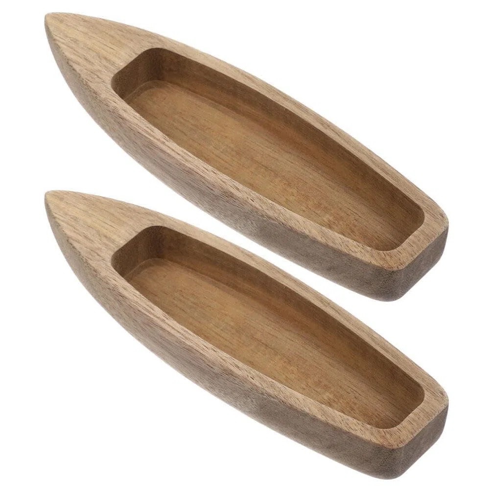 Garneck 2 Pièces Mini Barque en Bois Modèle De Bateau Inachevé Miniature en Bois Barque Ornement À Peindre Canoë Petit Voilier Modèle pour Bricolage Artisanat Table Plage Décoration