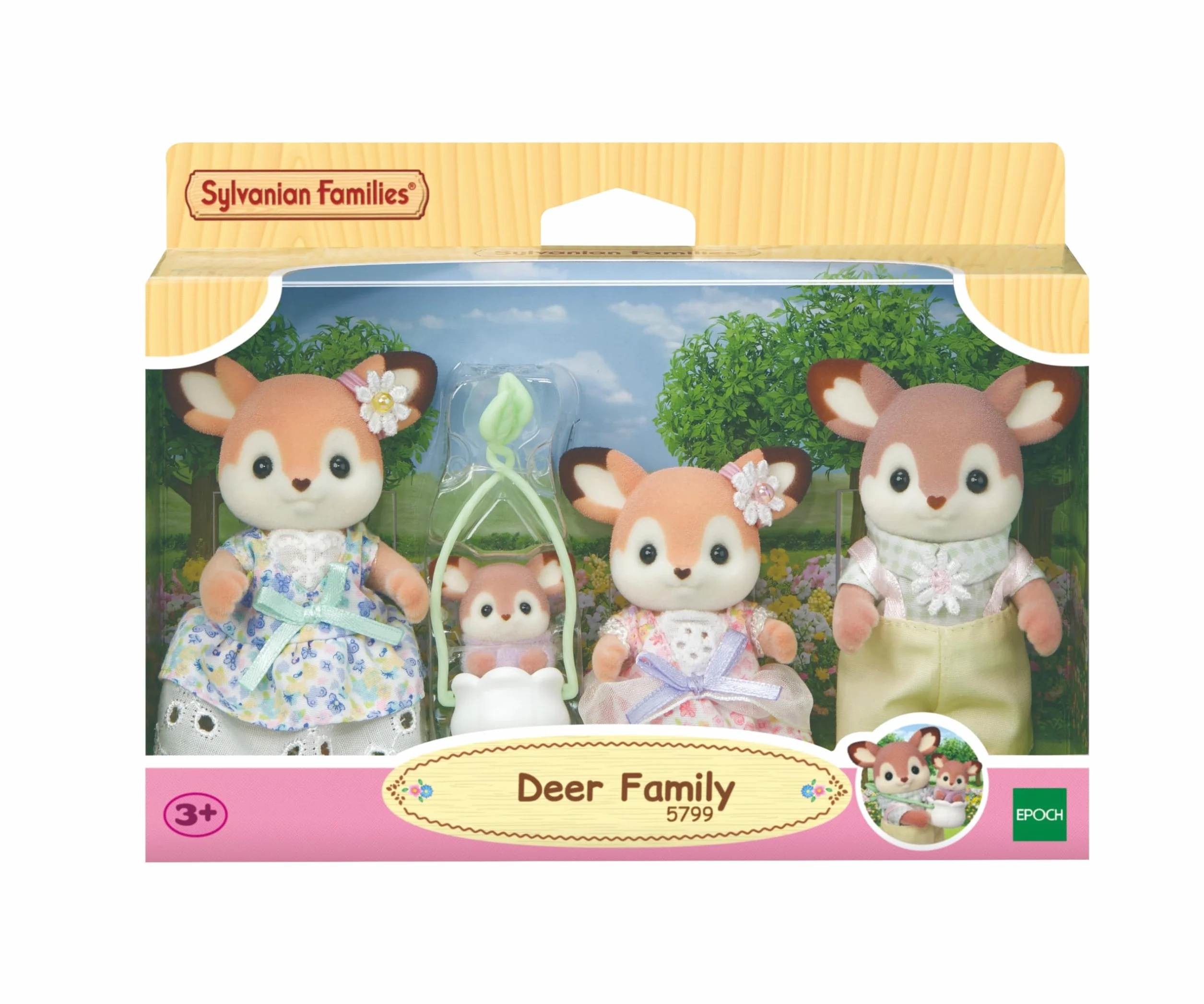 Sylvanian Families - La Famille Biche - Set 4 Figurines - Plongez dans l'univers de la Famille Sylvanian - Figurines Animaux Miniatures - Jouet Enfant 3 Ans et + - 5799