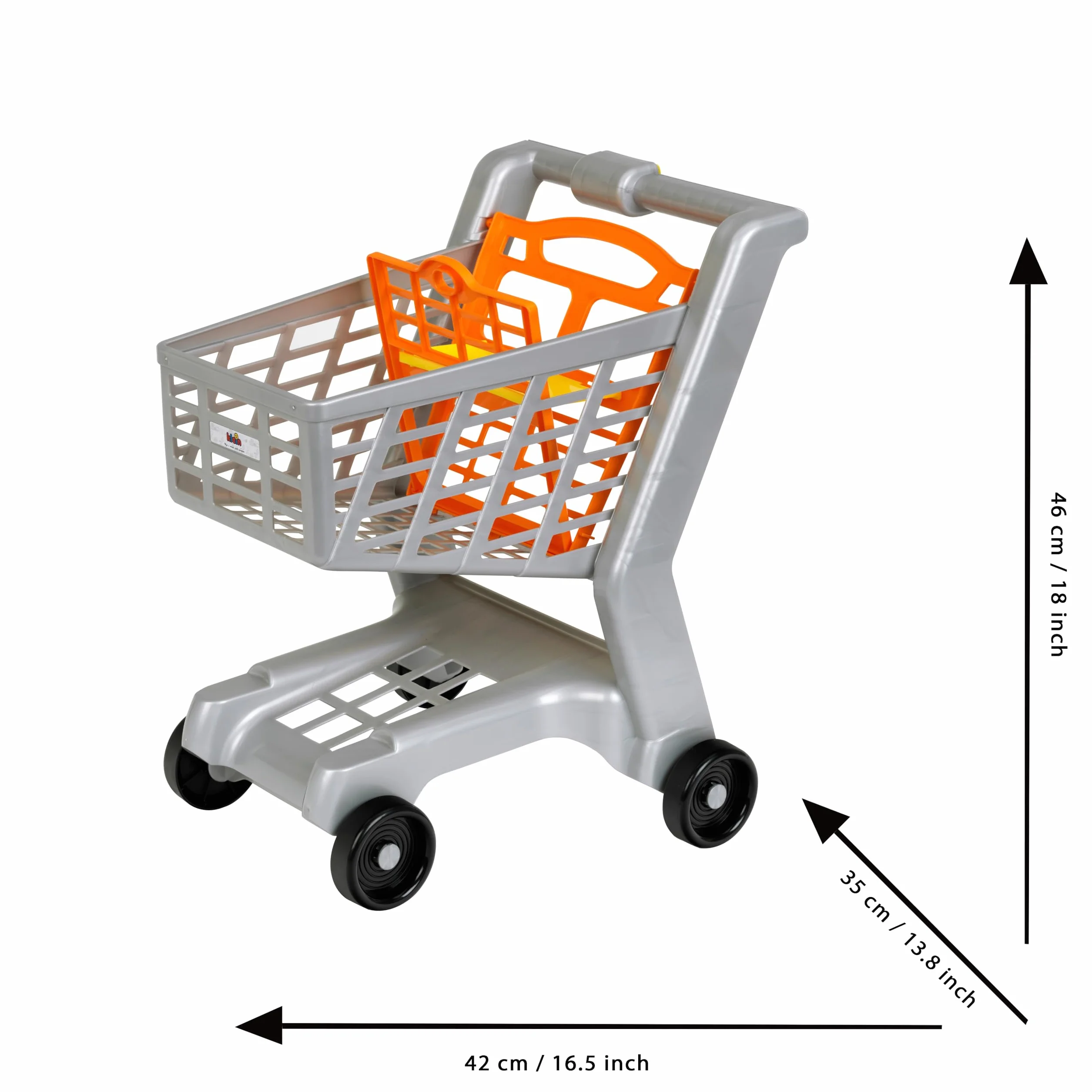 Theo Klein 9690 Chariot de supermarché I avec siège Rabattable pour poupée I Plastique de qualité supérieure I Jouet pour Enfants à partir de 2 Ans