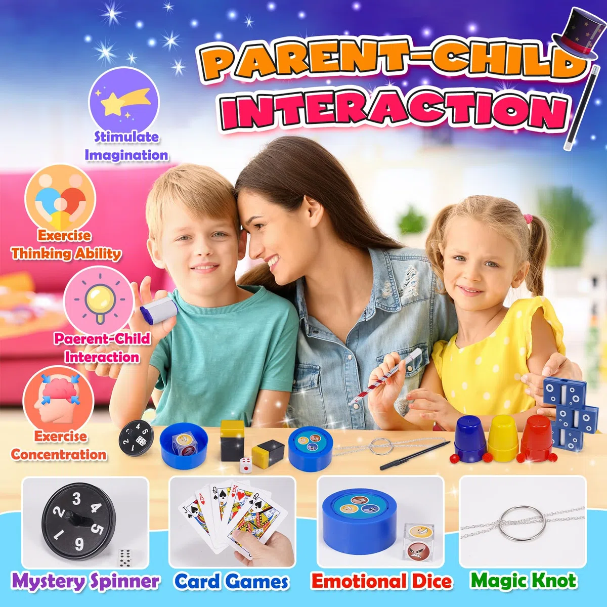 Tour de Magie, Jeux Enfant 6 7 8 9 Ans Garçons Filles Coffret Magie Enfant Cadeau 6 7 8 9 10 Ans Jouet Garcon 6-10 Ans 60+ Kit de Magie Jouet Fille 6 7 8 9 10 Ans Cadeau Garcon 6-9 Ans Anniversaire