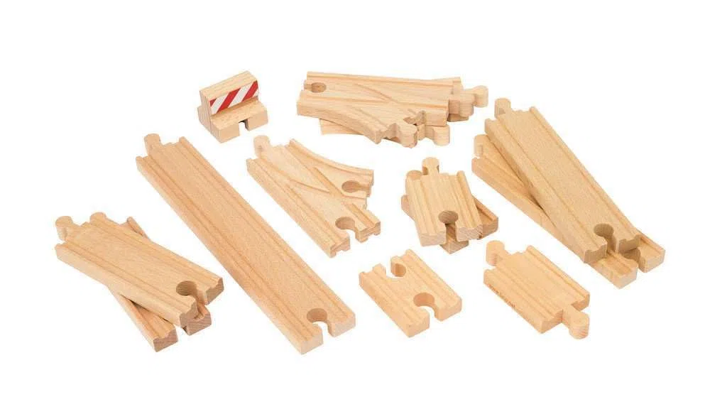 BRIO World - 33394 - Coffret de Démarrage 13 Rails - Pack B - Accessoire pour circuit de train en bois - Assortiment de rails - Jouet mixte à partir de 3 ans