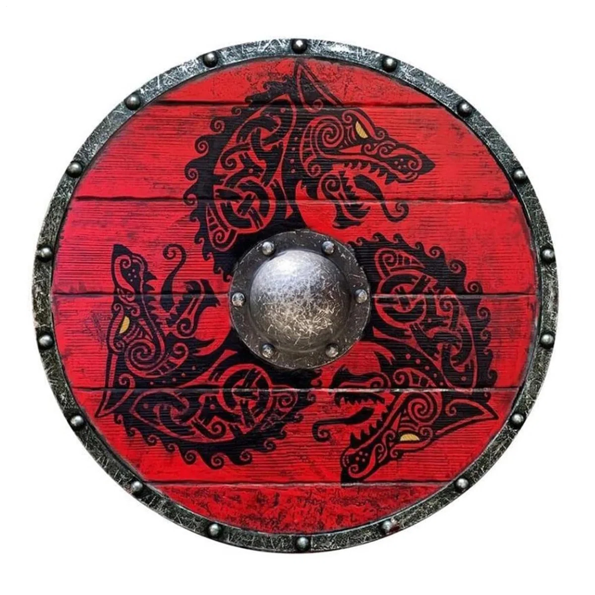 Bouclier de Vikinng – Bouclier rond | Bouclier médiéval Vikings de taille adulte fait à la main | Bouclier médiéval en bois | Bouclier de combat | Bouclier médiéval fabriqué à la main | Bouclier