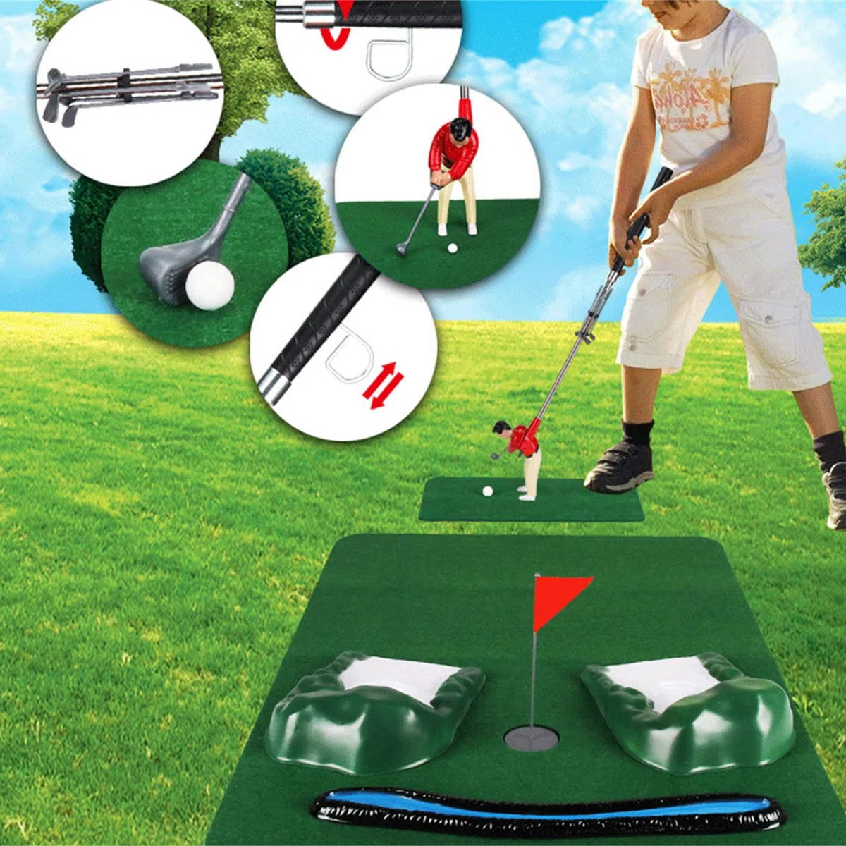Minitype - Jeu de golf d'intérieur - Jeu amusant - Ensemble d'accessoires de golf Minitype
