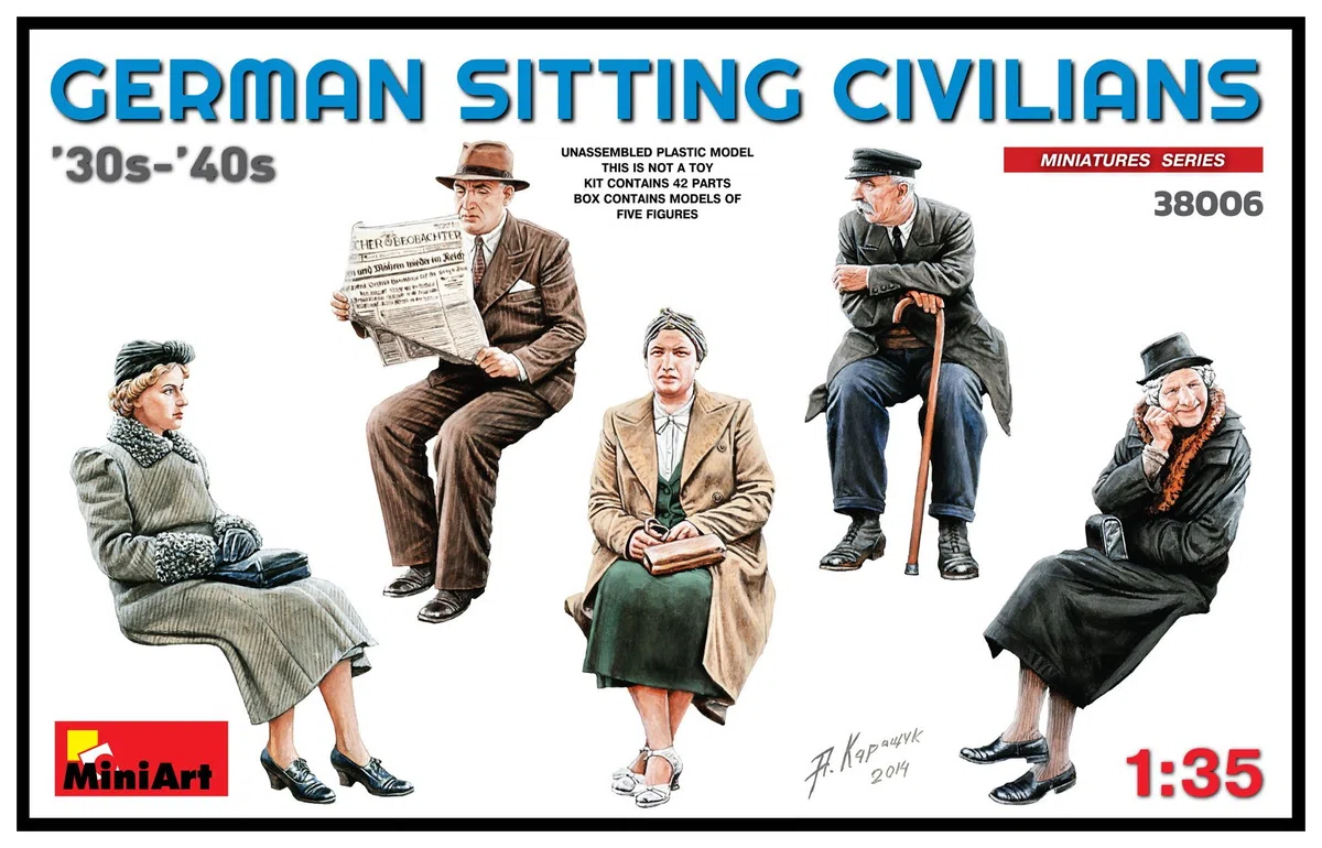 MiniArt 38006 - Figurines German Sitting Civilians 30s-40s