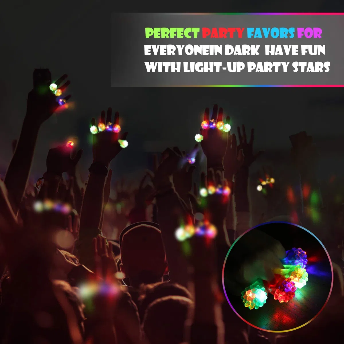 NOVELTY PLACE Lot de 24 bagues clignotantes à LED clignotantes pour enfants et adultes, 24Pack, Caoutchouc