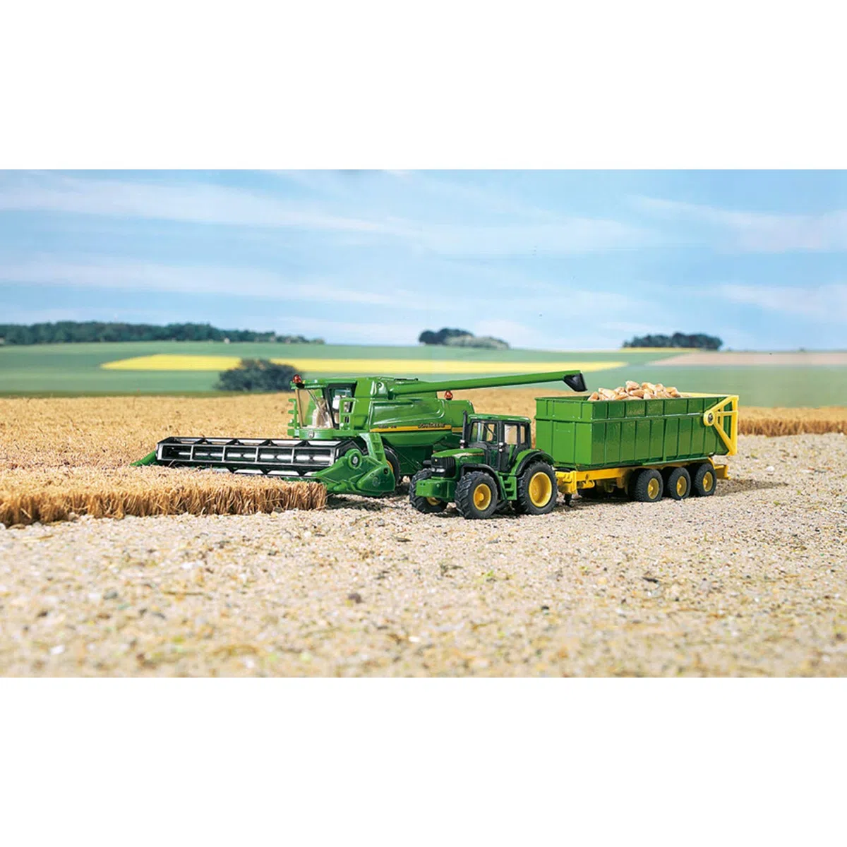 SIKU 1876, John Deere T670i Moissonneuse-batteuse, 1:87, Métal/Plastique, Vert, Barre de Coupe Mobile et Amovible