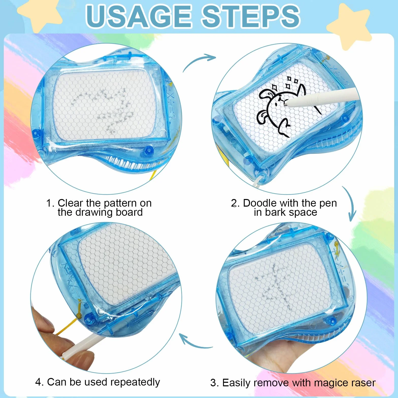 Lot de 18 mini tableaux magiques à colorier magnétiques pour enfants - Petit cadeau d'anniversaire d'enfant - Porte-clés
