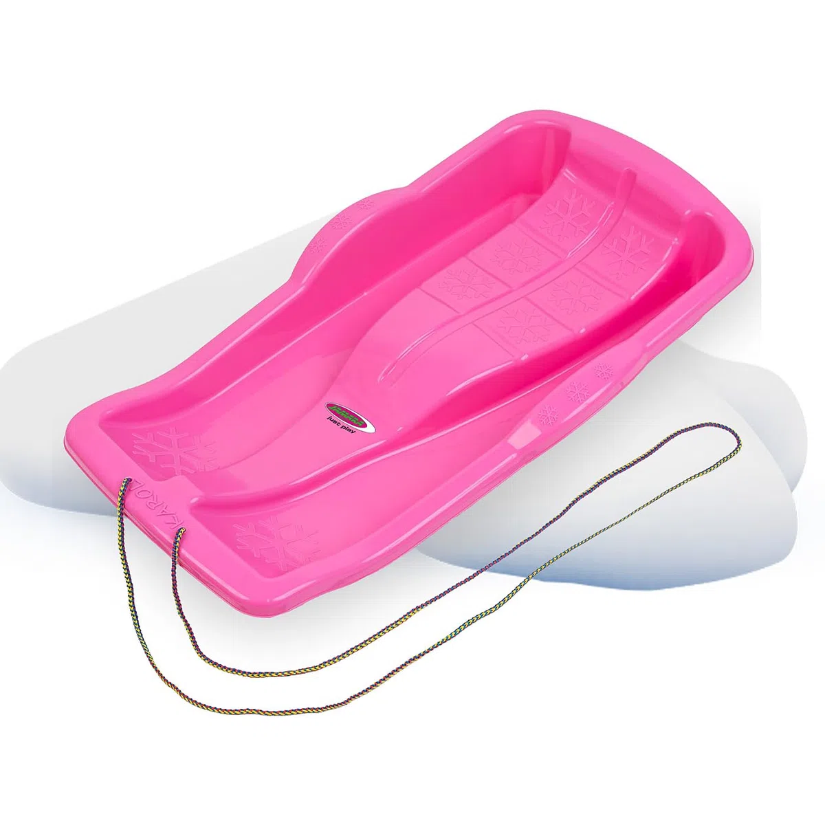 JAMARA 461127 Snow Play Bob Karol 80 cm en Plastique, Corde à Tirer, Poids léger, Moins de 1 kg, Construction aérodynamique, Rose