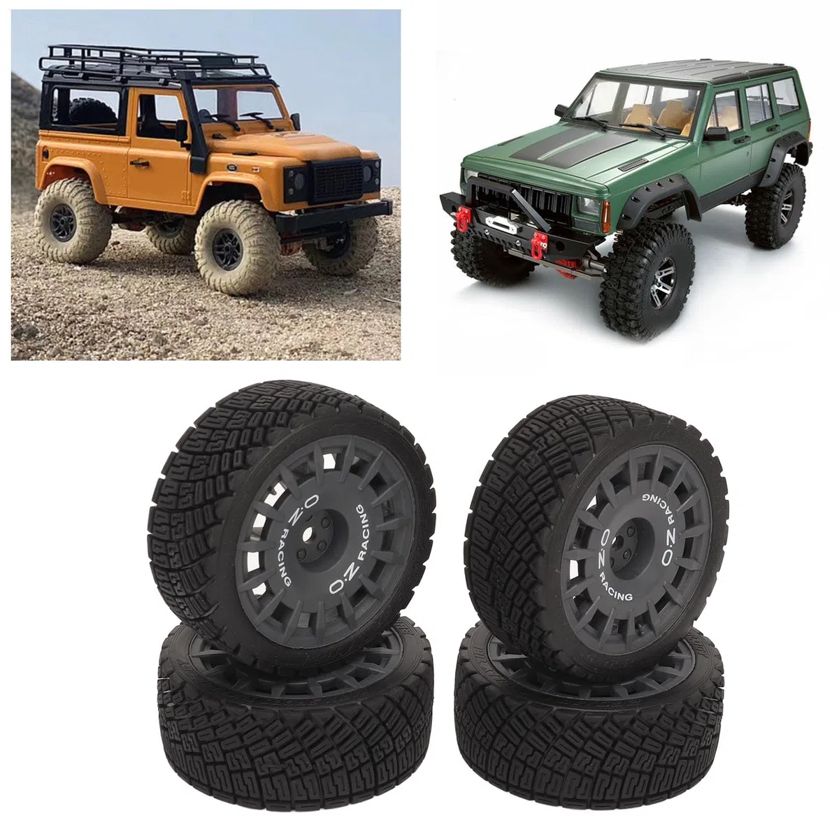 4 pièces roues en caoutchouc de pneu de voiture RC, pneus de route 1/10 RC pour TT01 TT02 XV01 XV02 HSP 94123 94122, pneus de dérive à amorti fort à haute résistance à l'usure (Noire)