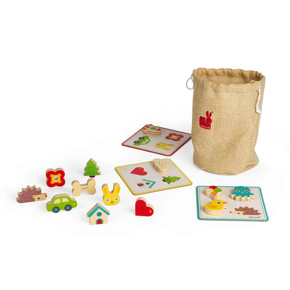 Janod - Jeu de Reconnaissance Tactile Mémo Touch - Jeu de Société Educatif - Dès 3 Ans, J05318