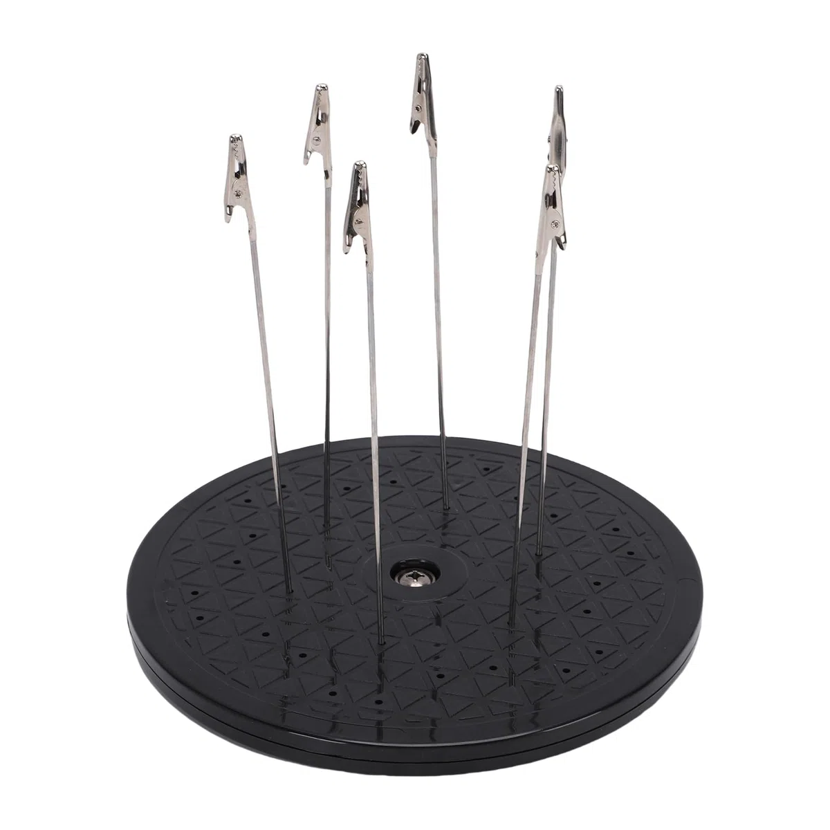Greensen Plateau Tournant pour Peinture de Modèles, Support Rotatif de 7,5 Pouces avec 6 Tiges à Clips Métalliques, pour la Peinture au Spray de Micro Figurines, Artisanat et Déco