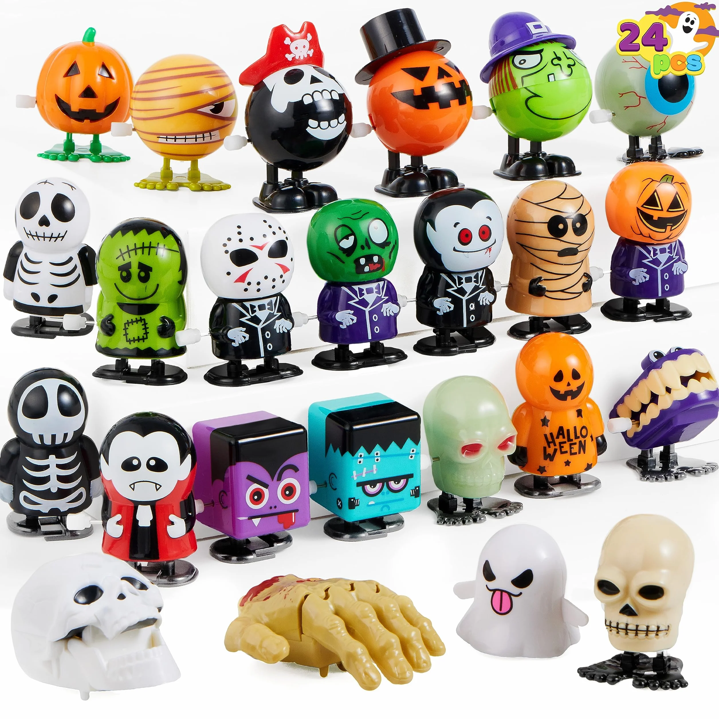 JOYIN Lot de 24 Jouets à remonter pour Halloween - Assortiment de 24 pièces