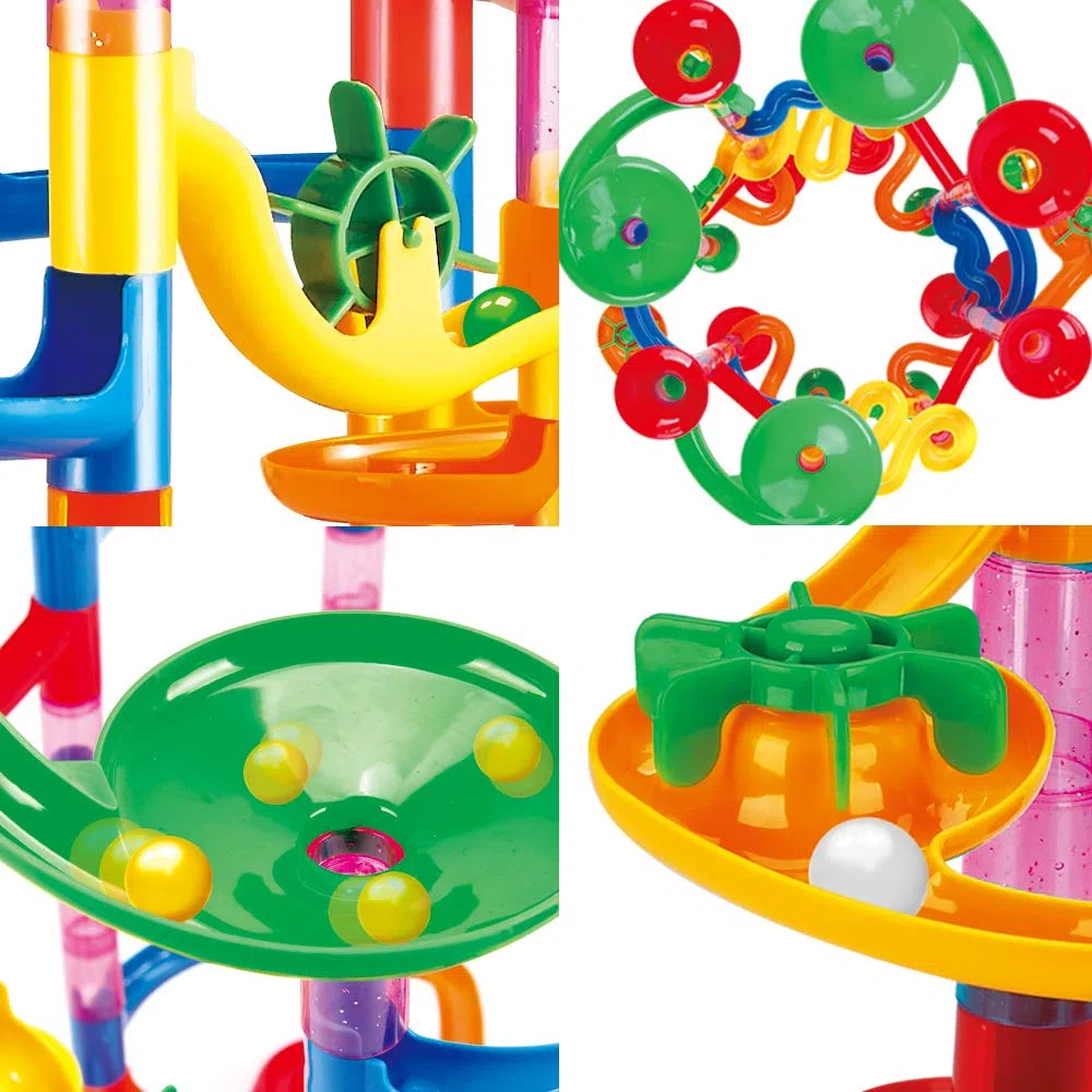 WEofferwhatYOUwant Circuit à Billes 169 Pièces – STEM Créatif pour Enfants 3+ | Construction DIY Ludique | Cadeau Éducatif | Apprentissage Moteur | Parcours Modulable avec Billes Colorées