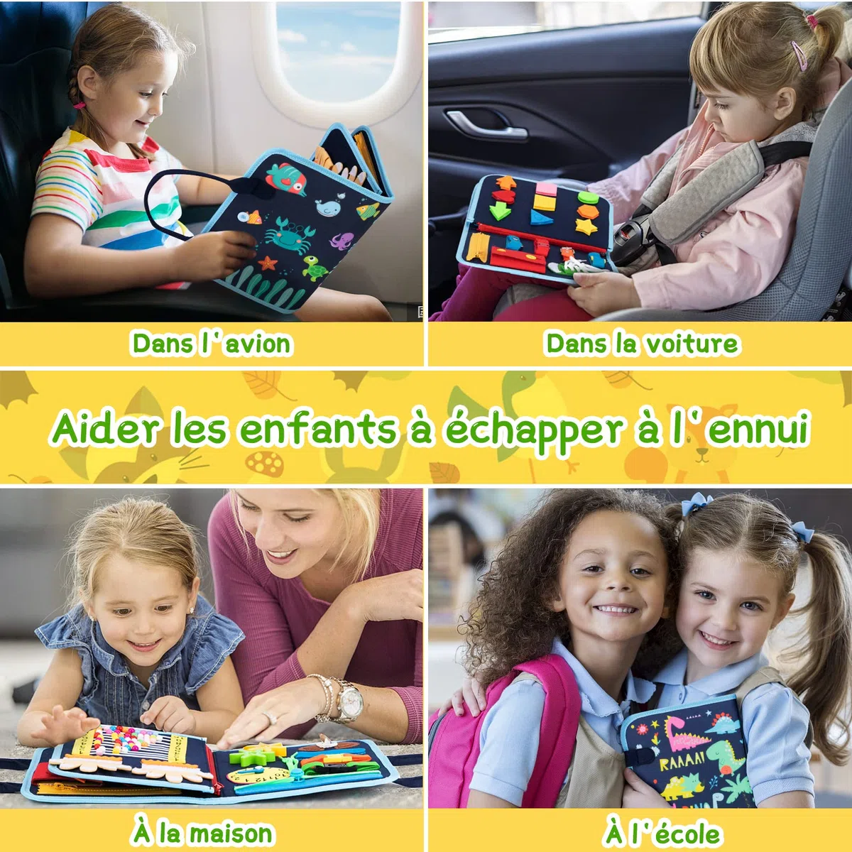 Busy Board Montessori, Tableau Montessori Jouets d'activité et de Développement, Livre Montessori 1 an, Jeux Educatif Apprentissage Préscolaire, Motricité Bébé pour Enfants 1 2 3 4 Ans (Bleu)