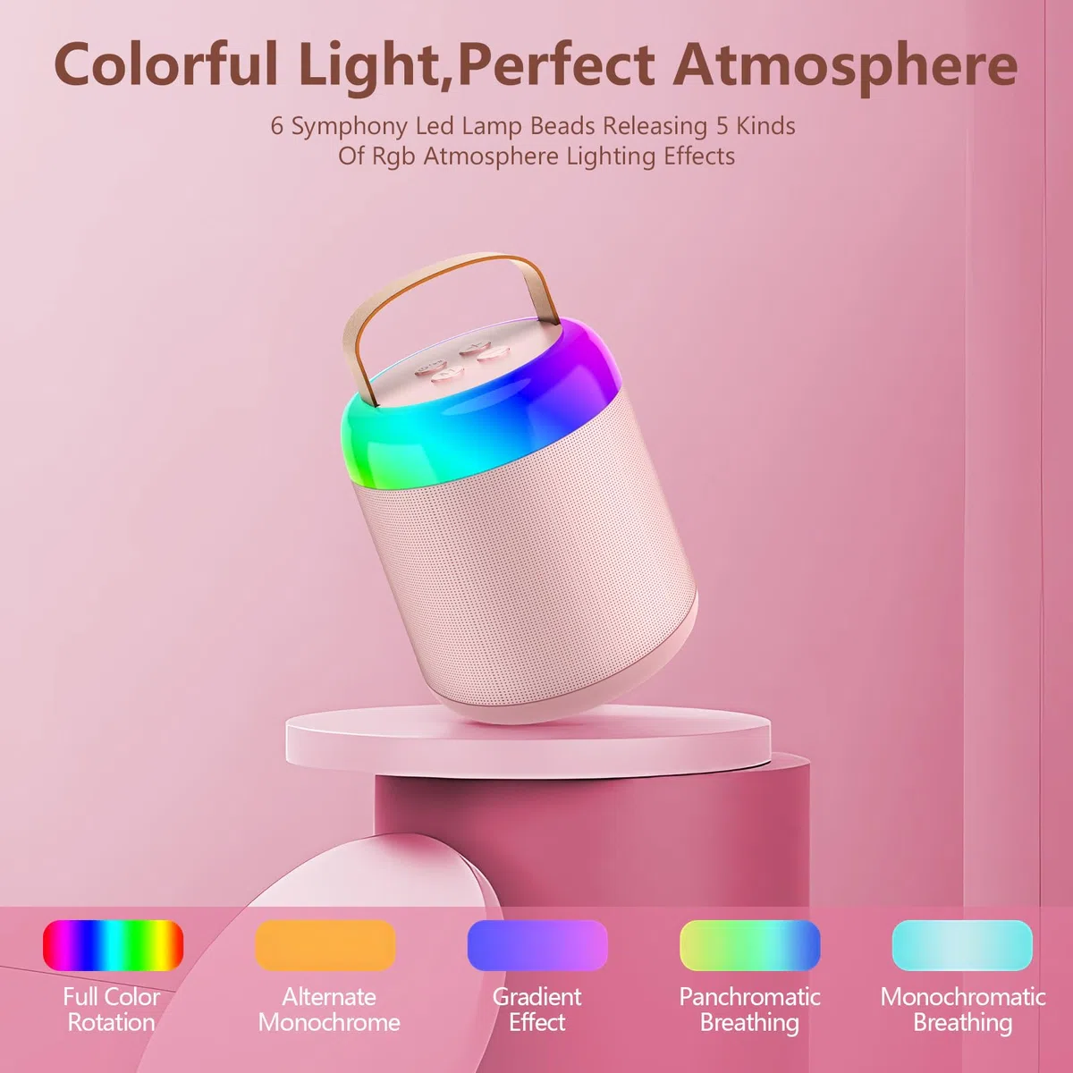 Micro Karaoke Enfants avec 2 Micro sans Fil, Micro Karaoke sans Fil Portables pour Filles avec Lumières De Fête LED Jouet Filles, Cadeau Anniversaire pour Enfants De 3 à 18 Ans（Pink）