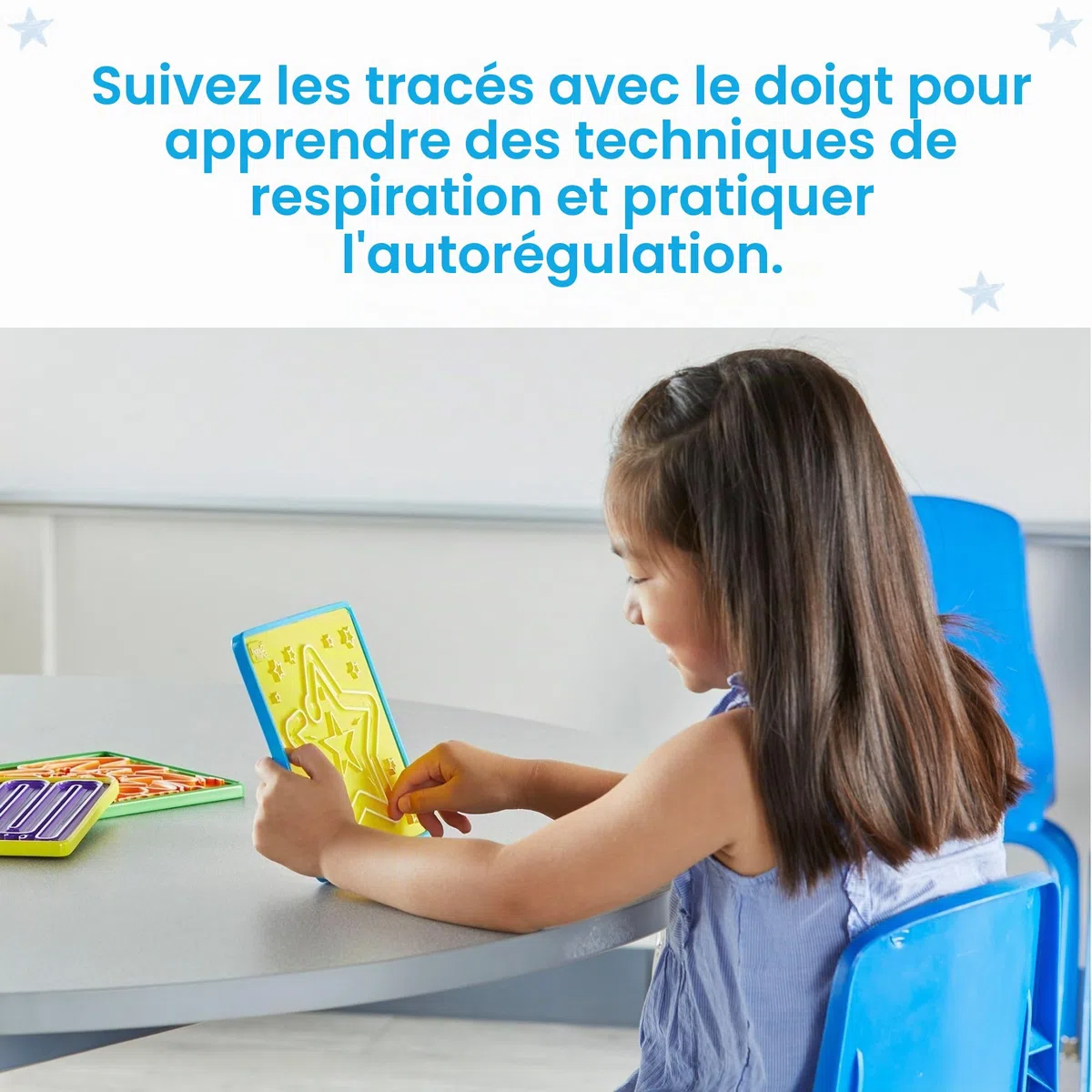 Jeu de 3 labyrinthes apaisants de Learning Resources, tableaux recto-verso de respiration avec des chemins à suivre avec le doigt, pleine conscience pour enfants, jouet sensoriel pour jeu sensoriel