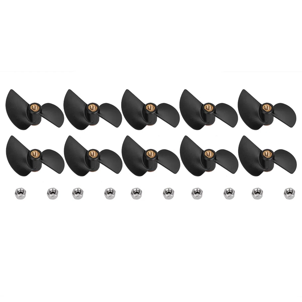 KIMISS Hélice de Bateau Rc en Plastique/métal, 10 Pièces, Télécommande Balais, Hélice de Queue de Bateau, Kit de Pièces de Rechange pour Bateau Rc Ft009