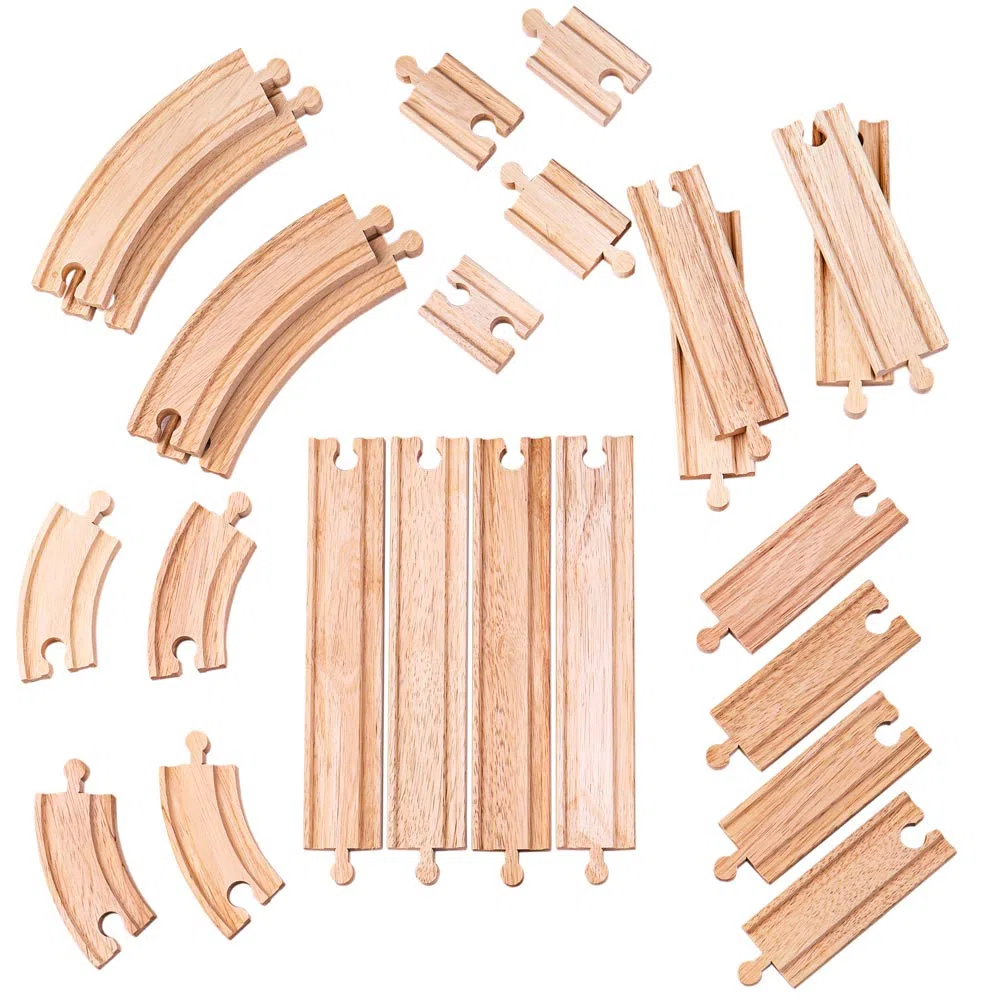 Bigjigs Rail Lot d’Extensions virages et Lignes Droites
