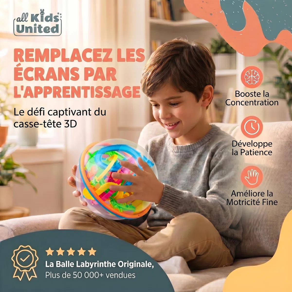 Labyrinthe à Billes 3D - Magic Maze Puzzle Ball Jeu d'adresse Casse-tête sphérique 3D (Avancé)