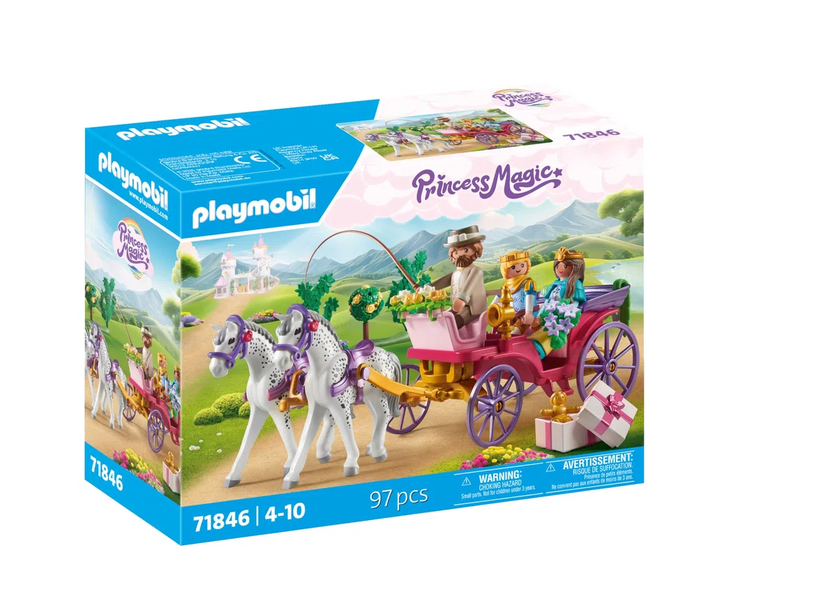 Playmobil | Princess Magic | Promenade en Carrosse Royal avec la Princesse et Le Prince | Jouet Princesse | Jouet Conte de fées pour Enfants à partir de 4 Ans | 71846