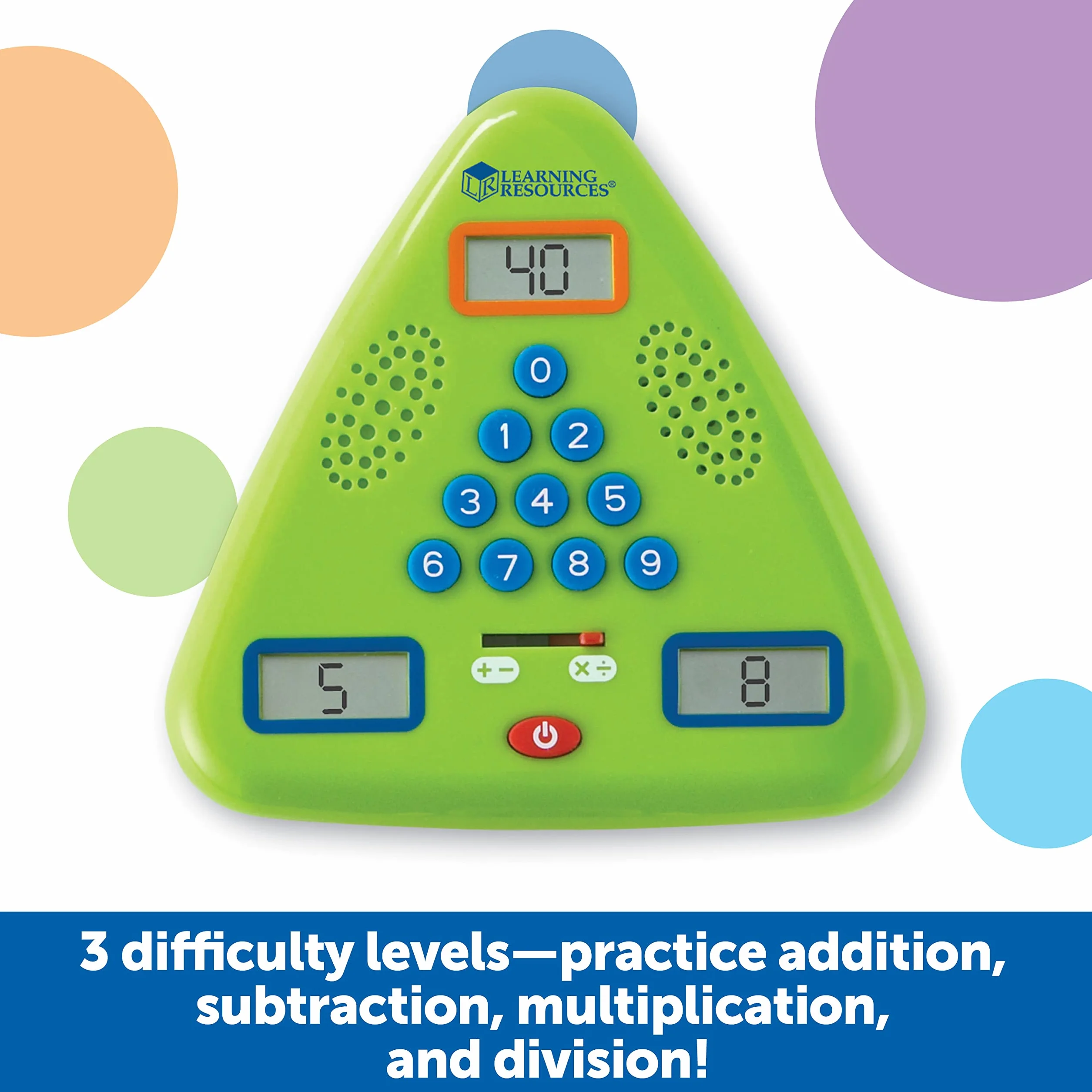 Learning Resources Carte Flash Électronique Minute de Maths, Dès 7 Ans, Jeu Mathématique Éducatif, Calcul Mental Rapide pour Additions Soustractions Multiplications Divisions