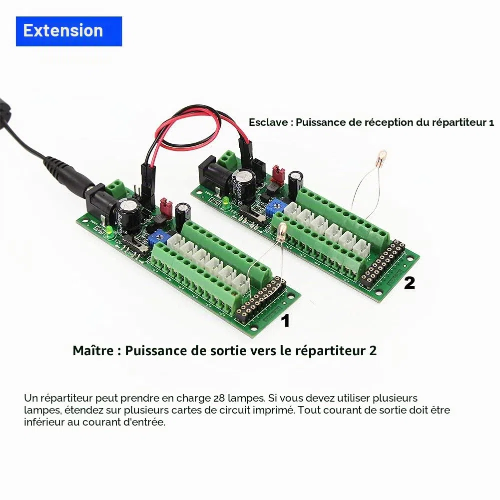 Evemodel PCB012 1set de panneau de distribution d'alimentation auto-adaptable Distributeur HO N O LED Street Light Hub DC AC Tension Train Contrôle de puissance