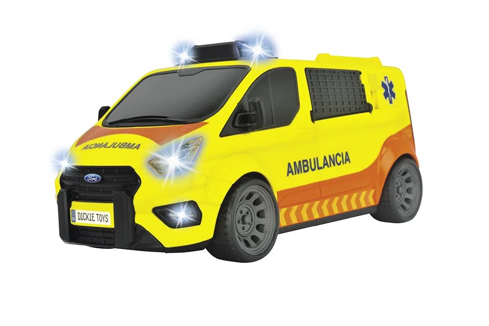 Dickie - Ambulance SEM 28 cm, lumière et Son, Ouverture des Portes arrière, à partir de 3 Ans (203715013SI4)