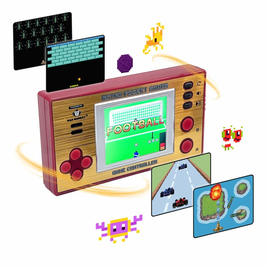 Console Portable rétro - Console de Jeu Nomade - Mad Monkey, Or, Rouge