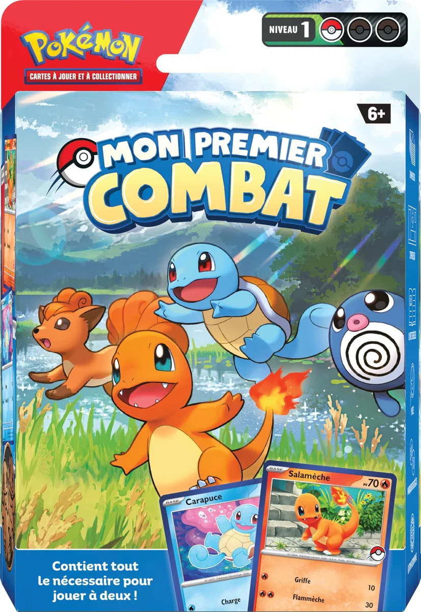 Pokémon: Mon Premier Combat – Salamèche et Carapuce du JCC Pokémon (kit de Lancement Contenant 2 Mini-Decks prêts à l’Emploi et des Accessoires)