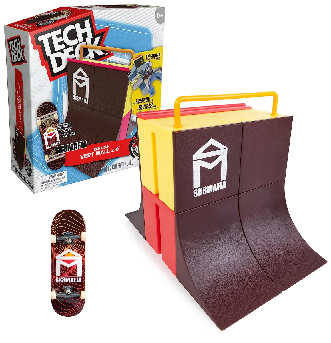 TECH DECK - FINGER SKATE - STARTER SET X-CONNECT SK8MAFIA VERT WALL - Tech Deck Skatepark 100% Modulable À Construire Et Personnaliser + 1 Finger Skate Exclusif - Mini skate - Jouet Enfant 6 Ans et +
