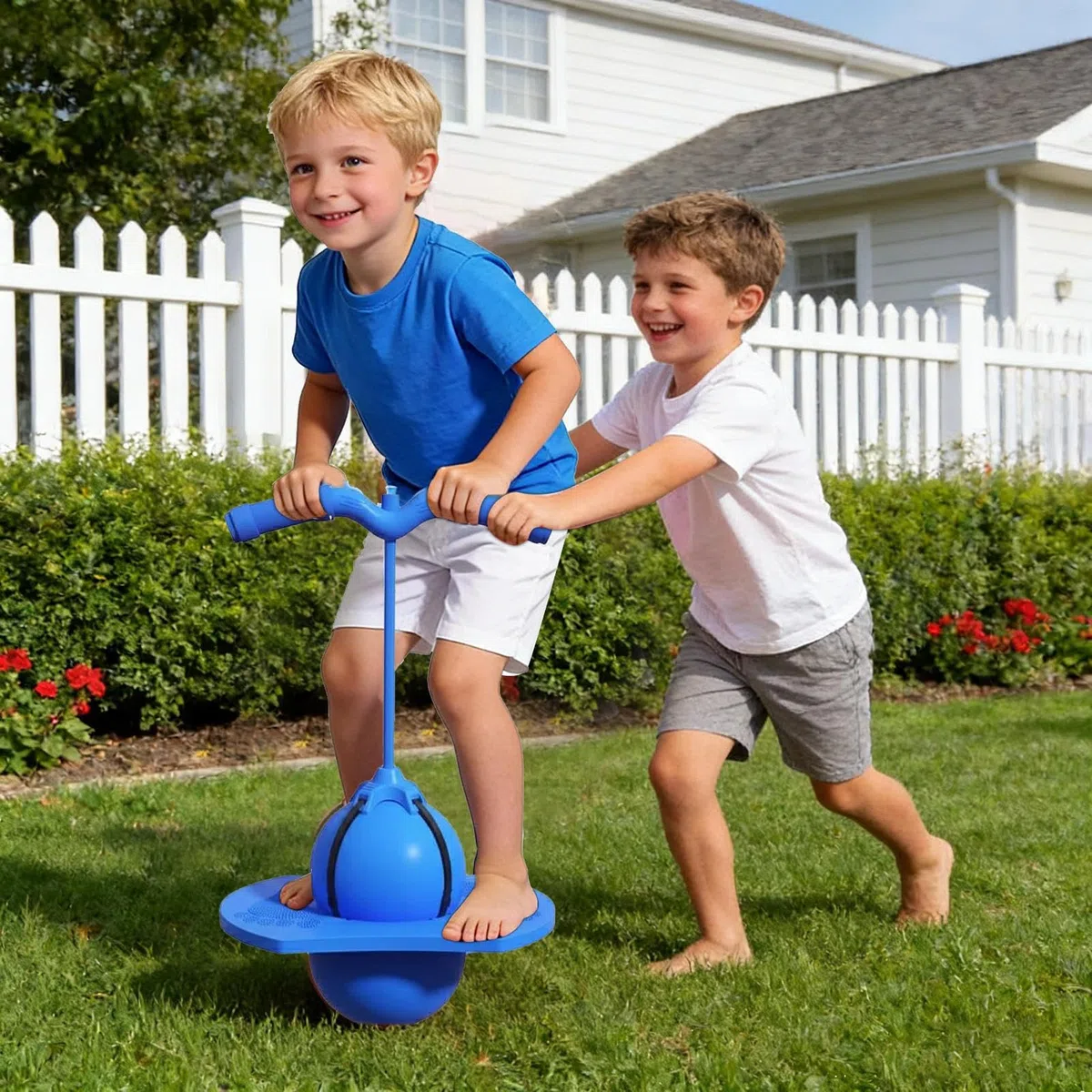 Ballon sauteur pour enfants - Jouet à sauter avec pompe à air - Ballon sauteur pour enfants - Pour adultes - Équilibre - Jeu en extérieur et en intérieur