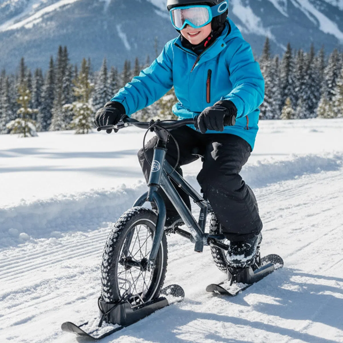 Skis pour poussette - Installation facile - Luge de ski pour trottinette portable pour filles, enfants - Plaisir d'hiver en plein air sur des surfaces en herbe sableuse en descente