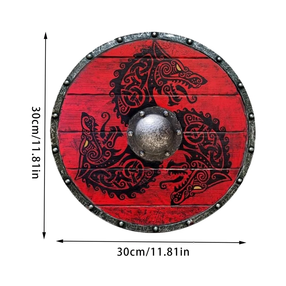 Bouclier de Vikinng – Bouclier rond | Bouclier médiéval Vikings de taille adulte fait à la main | Bouclier médiéval en bois | Bouclier de combat | Bouclier médiéval fabriqué à la main | Bouclier