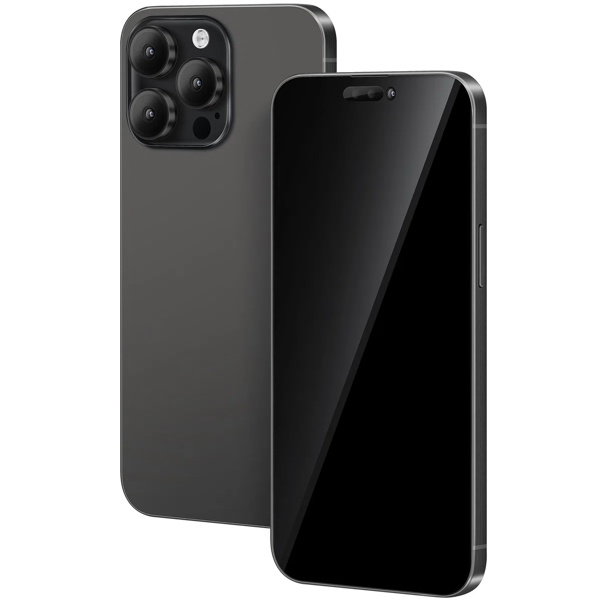 FufoneUS Affichage Faux Jouets téléphone Portable modèle métallique réplique Non Fonctionnement 1:1 téléphone pour 15 Pro Noir Écran Noir