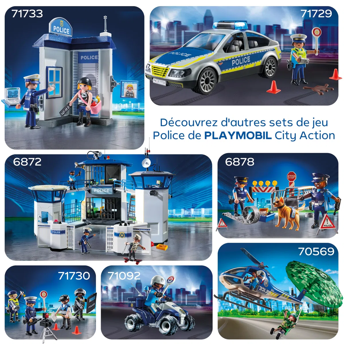 Playmobil | Action Heroes | Voiture de Patrouille de Police | Voiture de Police | Voiture Jouet | Jouet pour Enfants à partir de 4 Ans | 71729