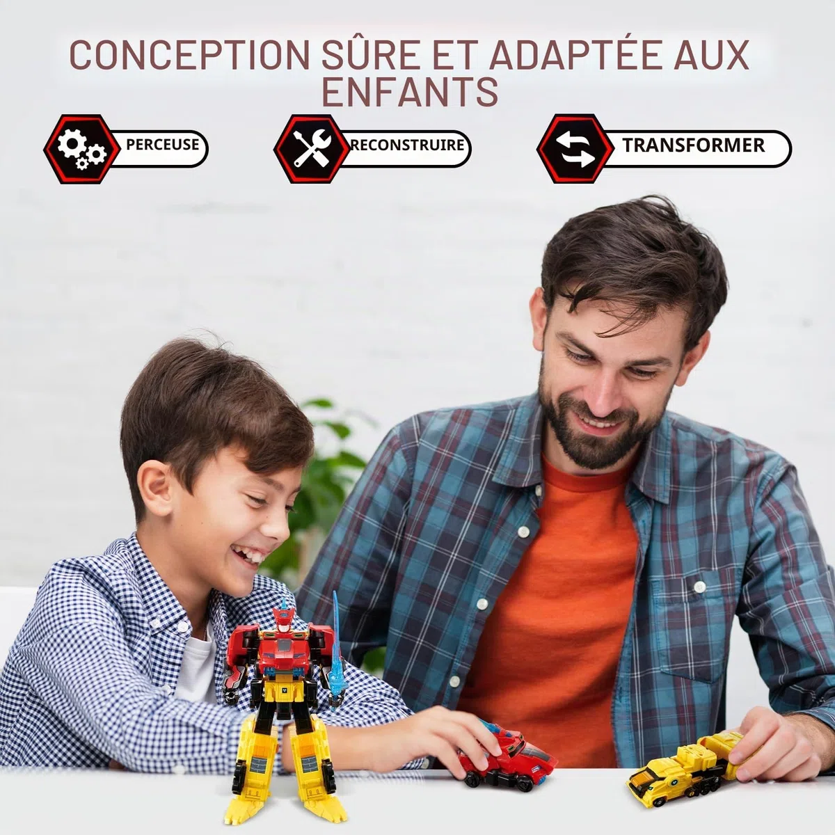 QUANTUM HEROES DINOSTER Robot Transforming 2 en 1 Raptor Tron, 7,48 Pouces, Jouets Transformable pour Enfants, Jouets Transforming Chariot et Robot pour garçons et Filles de 5 6 7 8 9 10 Ans
