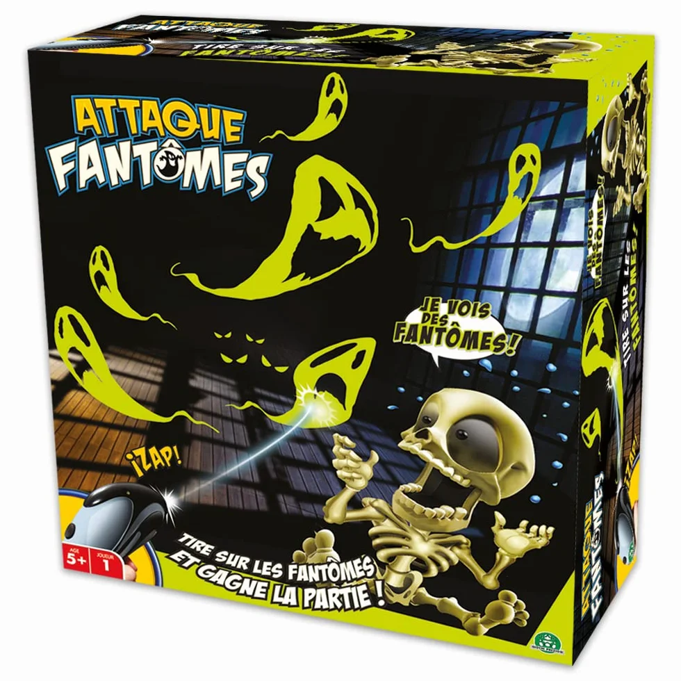 Jeu de tir sur des fantômes, Electronique, Parle en français, Jouet pour Enfants dès 5 Ans, 8915, Noir, Jaune