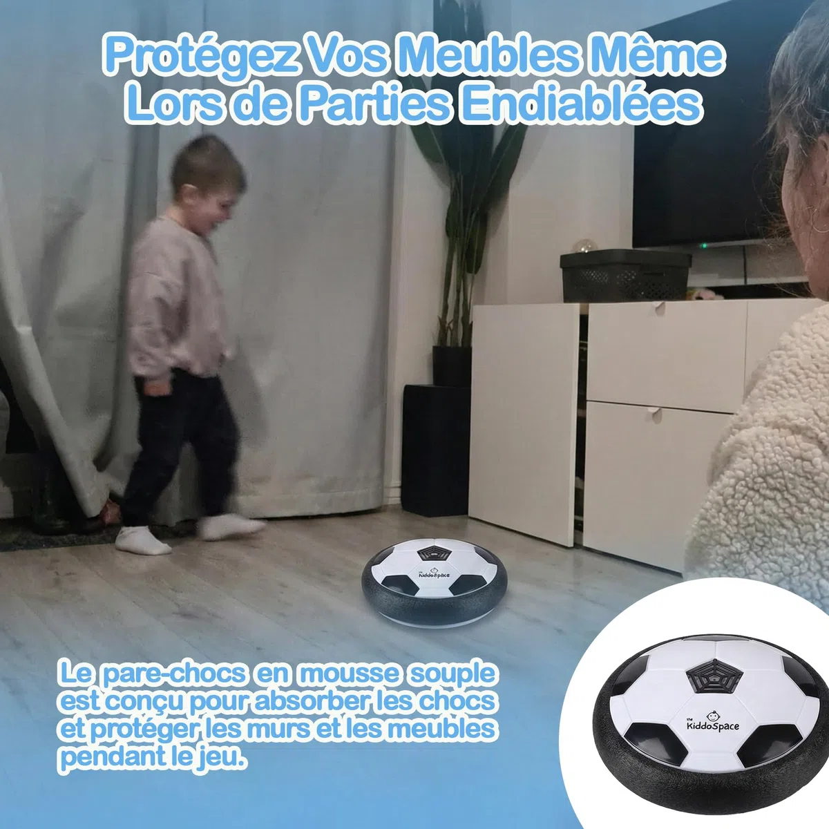 Ballon de Football Flottant LED pour Enfants – Jouet de Football d’Intérieur Lumineux – Ballon Flottant pour Garçons – Cadeau Sportif & Jeu en Plein Air – Super Jouet d’Anniversaire pour
