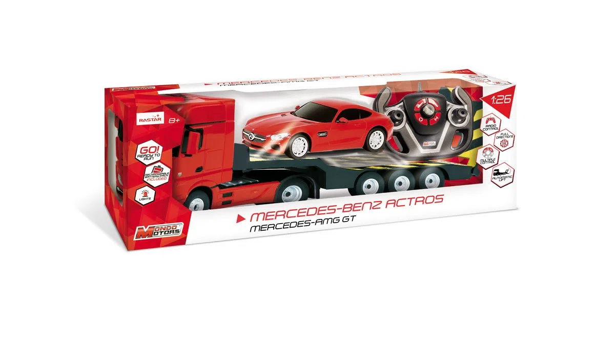 Mondo Motors Abney and Teal Kit Mercedes-Camion + AMG GT-R/C, 63456, Echelle 1/24 - coloris aléatoire