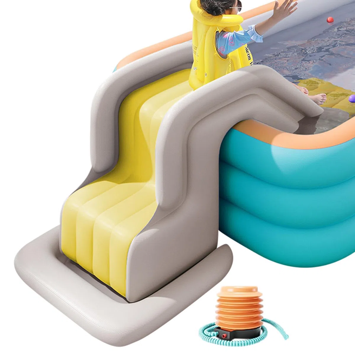 Toboggan Gonflable de la Piscine Gonflable, toboggans Anti-basculement pour Parc Aquatique extérieur, toboggans pour piscines gonflables, pour piscines creusées ou enterrées