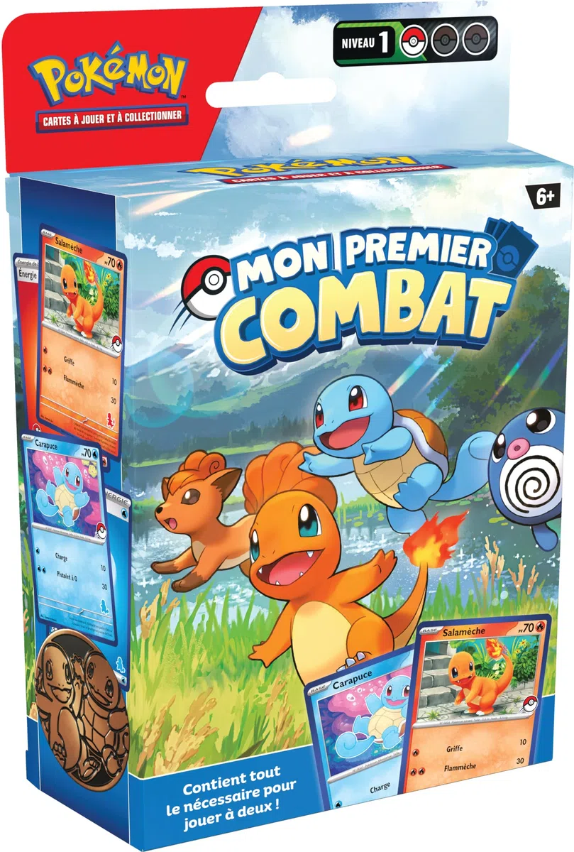 Pokémon: Mon Premier Combat – Salamèche et Carapuce du JCC Pokémon (kit de Lancement Contenant 2 Mini-Decks prêts à l’Emploi et des Accessoires)